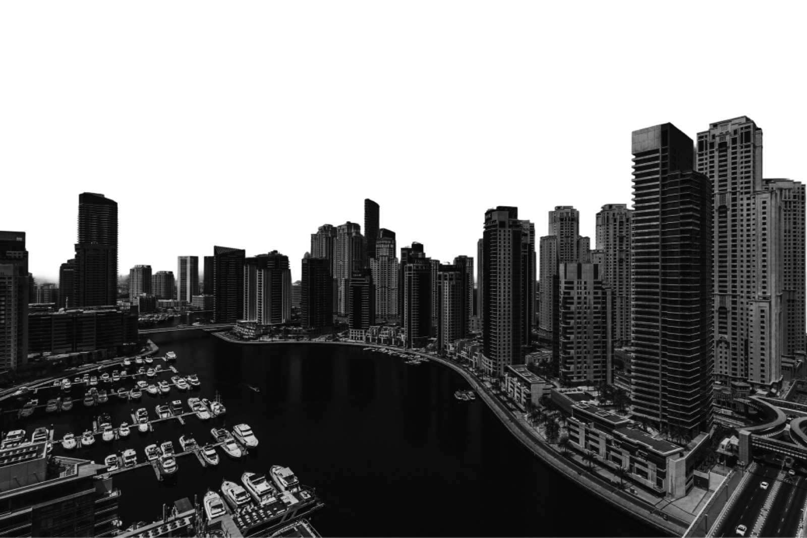 Dubai Marina skyline at night